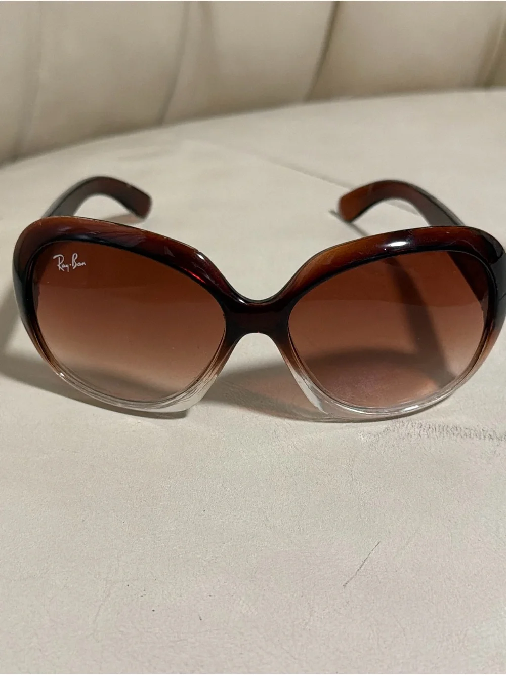Ray-Ban Women's Brown-to-Clear Gradient Oversized Sunglasses